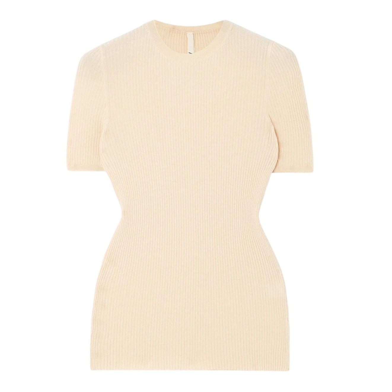 Petar Petrov Ribbed Cream Runner T Shirt Size S
